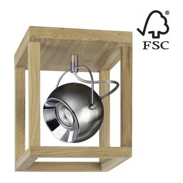 LED Plafondlamp ROY 1xGU10/5W/230V mat eiken - FSC-gecertificeerd