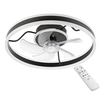 LED Plafonnier à intensité variable avec ventilateur APOLLO LED/38W/230V noir + télécommande