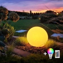 LED RGB Dimbaar buitenshuis lamp GLOBO 1xE27/8,5W/230V diameter 30 cm IP44 + afstandsbediening