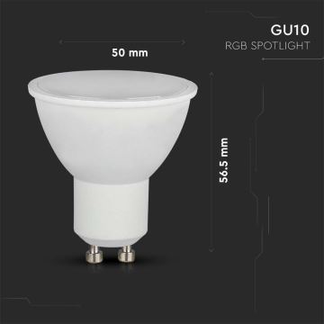 LED RGB Dimbare lamp GU10/4.8W/230V 4000K + afstandsbediening