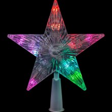 LED RGB Kerstster voor een kerstboom 10xLED/2xAA 15cm