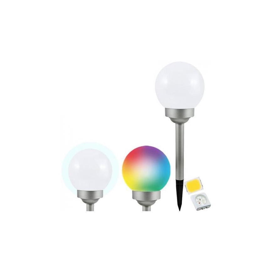 LED RGB Solar lamp BALL LED/0,2W/AA 1,2V/600mAh IP44