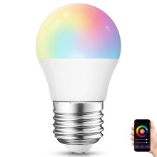 LED RGBW dimbare lamp G45 E27/6,5W/230V 2700-6500K Wi-Fi - Aigostar