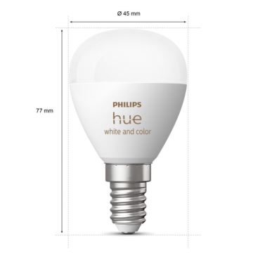 LED RGBW dimbare lamp Philips Hue White And Color Ambiance P45 E14/5,1W/230V 2000-6500K