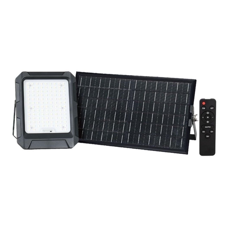 LED Solar Schijnwerper LED/15W/3,7V IP65 4000K zwart + afstandsbediening