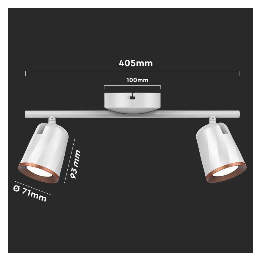 LED spot 2xLED/5W/230V 3000K wit