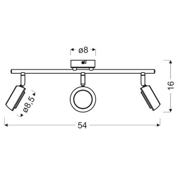 LED spot MILD 3xLED/6W/230V grijs