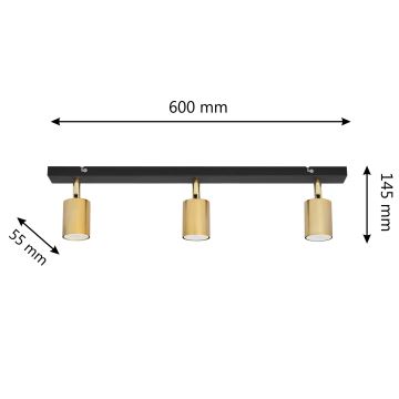 LED Spot  TUNE 3xGU10/4,8W/230V goud/zwart