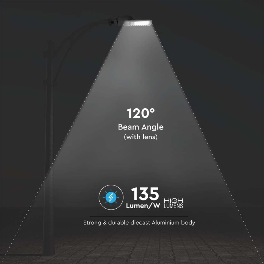 LED Straatlantaarn SAMSUNG CHIP LED/50W/230V 4000K grijs