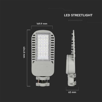 LED Straatlantaarn SAMSUNG CHIP LED/50W/230V 4000K grijs