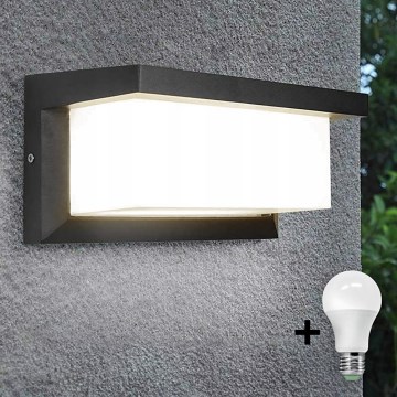 LED Wandlamp voor buiten met Lamp met schemersensor NEELY 1xE27/9W/230V IP54 antraciet