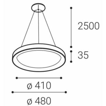 LED2 - LED Hanglamp aan een koord BELLA SLIM LED/38W/230V 3000/4000K zwart