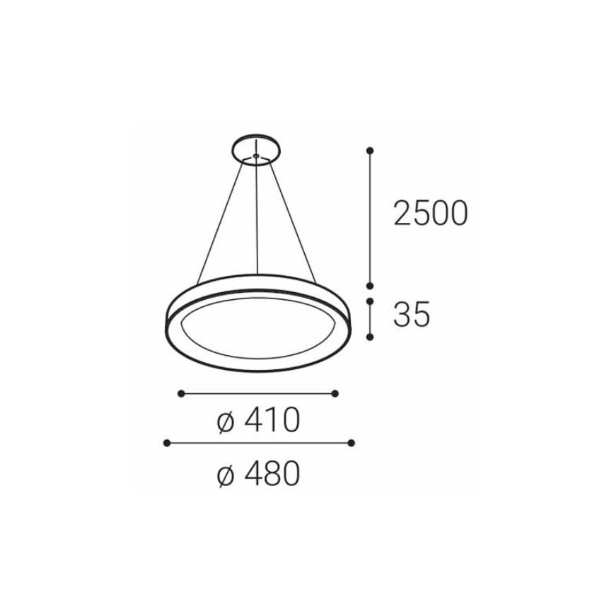 LED2 - LED Hanglamp aan een koord BELLA SLIM LED/38W/230V 3000/4000K zwart