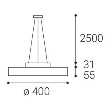 LED2 - LED Hanglamp aan een koord ROTO LED/48W/230V 2700K/3300K/4000K IP40 wit diameter 40 cm