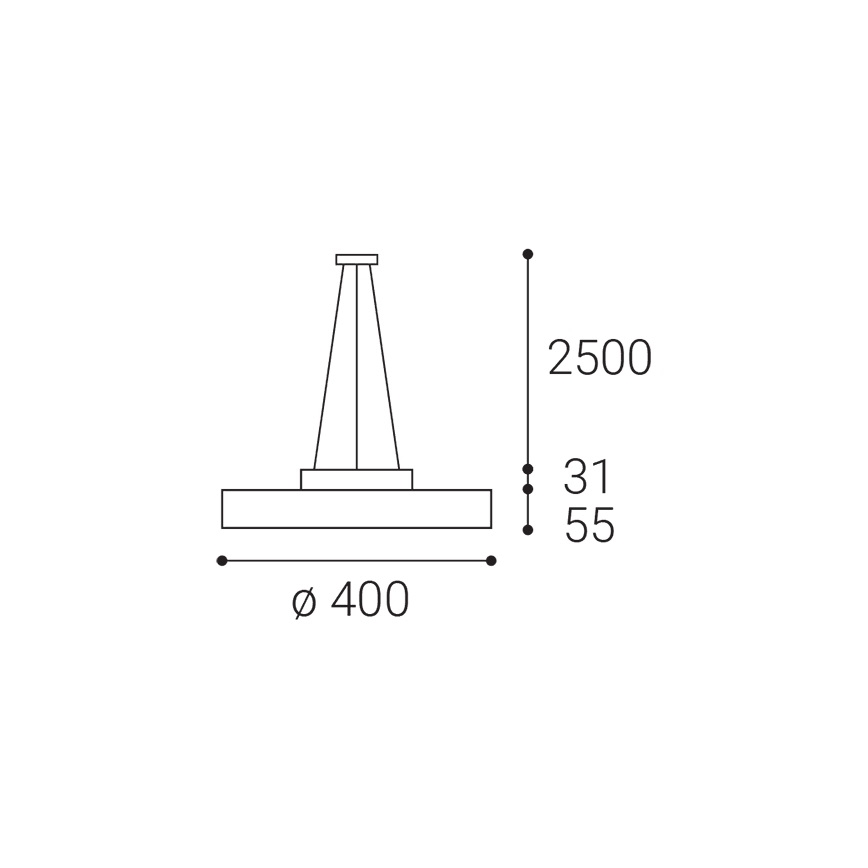 LED2 - LED Hanglamp aan een koord ROTO LED/48W/230V 2700K/3300K/4000K IP40 wit diameter 40 cm