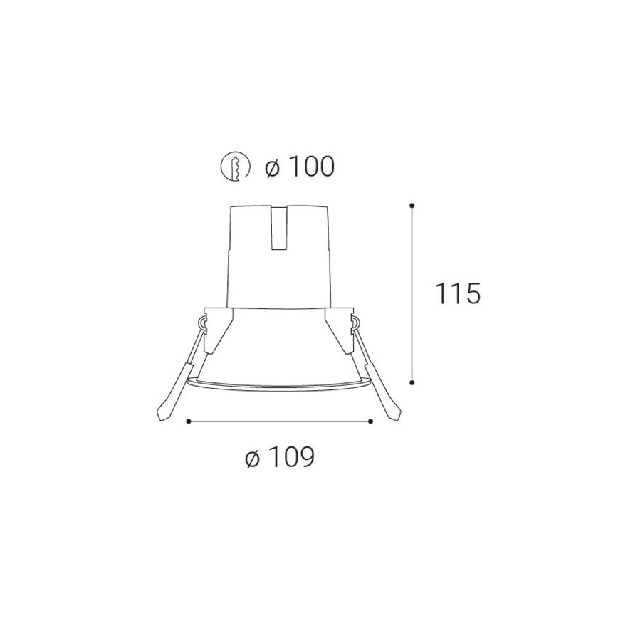 LED2 - Spot encastrable de salle de bain ZERO LED/10W/230V 3000K CRI 95 IP43 noir d. 10,9 cm