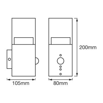 Ledvance - Applique murale LED extérieur avec capteur CRYSTAL 1xLED/5W/230V IP44