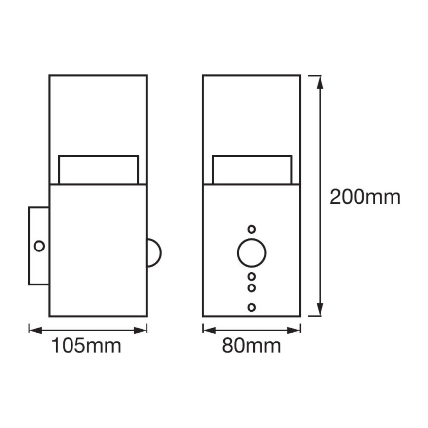 Ledvance - Applique murale LED extérieur avec capteur CRYSTAL 1xLED/5W/230V IP44