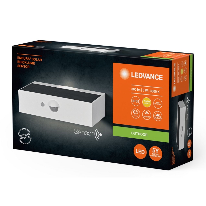 Ledvance - Applique murale solaire avec détecteur ENDURA SOLAR LED/3W/4,2V IP65