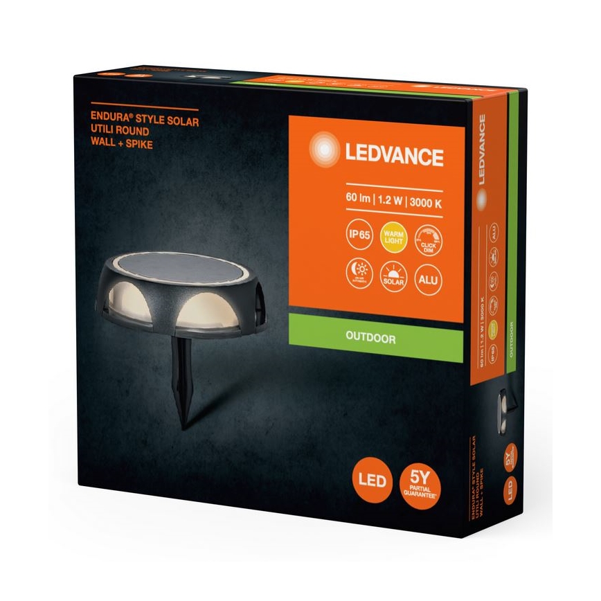 Ledvance - Lampe solaire à intensité variable ENDURA STYLE SOLAR LED/1,2W/3,7V IP65