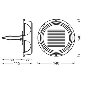 Ledvance - Lampe solaire à intensité variable ENDURA STYLE SOLAR LED/1,2W/3,7V IP65