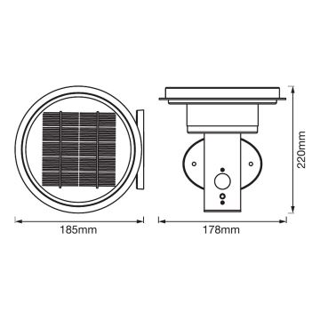 Ledvance - Lampe solaire LED à intensité variable avec capteur CIRCLE LED/6W/3,2V IP44