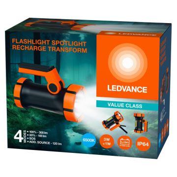 Ledvance - Lampe torche rechargeable LED avec batterie portative FLASHLIGHT LED/3W/5V IP64 2400mAh