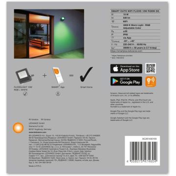 Ledvance - LED RGB Schijnwerper SMART + FLOOD LED / 10W / 230V IP65 Wi-Fi