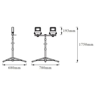 Ledvance - LED Schijwerper met handvat TRIPOD 2xLED/30W/230V IP65