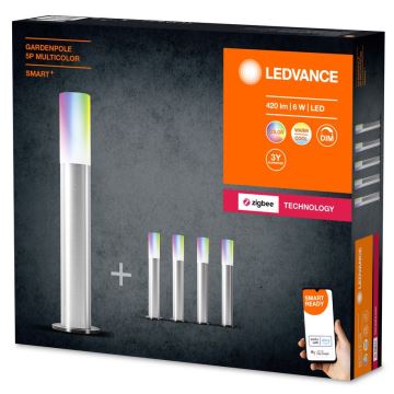 Ledvance - LOT 5x Lampe d'extérieur LED RVBW à intensité variable SMART+ GARDENPOLE LED/6W/230V IP44