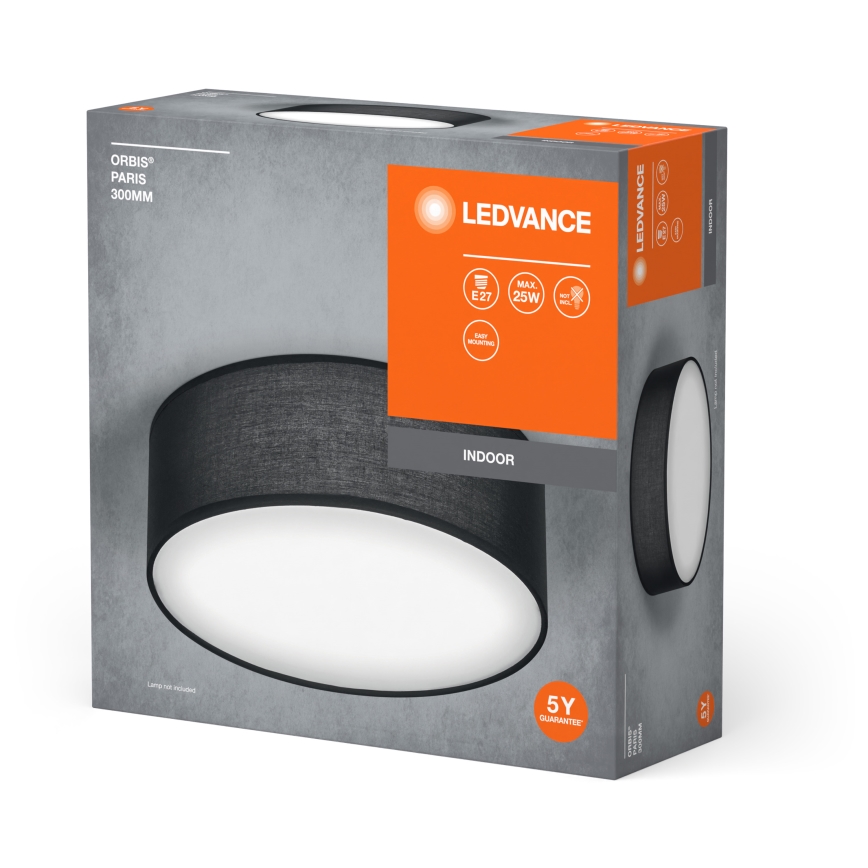 Ledvance - Plafondlamp ORBIS PARIJS 1xE27/25W/230V zwart