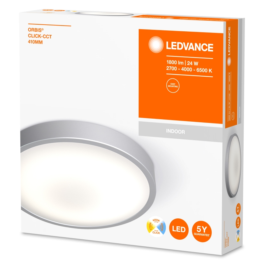 Ledvance - Plafonnier LED ORBIS LED/24W/230V 2700/4000/6500K argenté