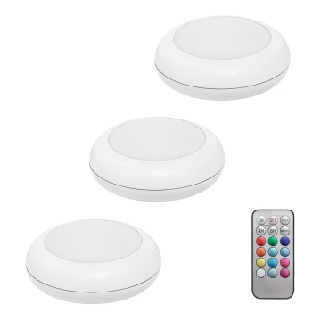 Ledvance - SET 3x LED Oriëntatie Lamp met Aanraak Besturing DOT-IT LED/0,2W/4,5V + afstandsbediening