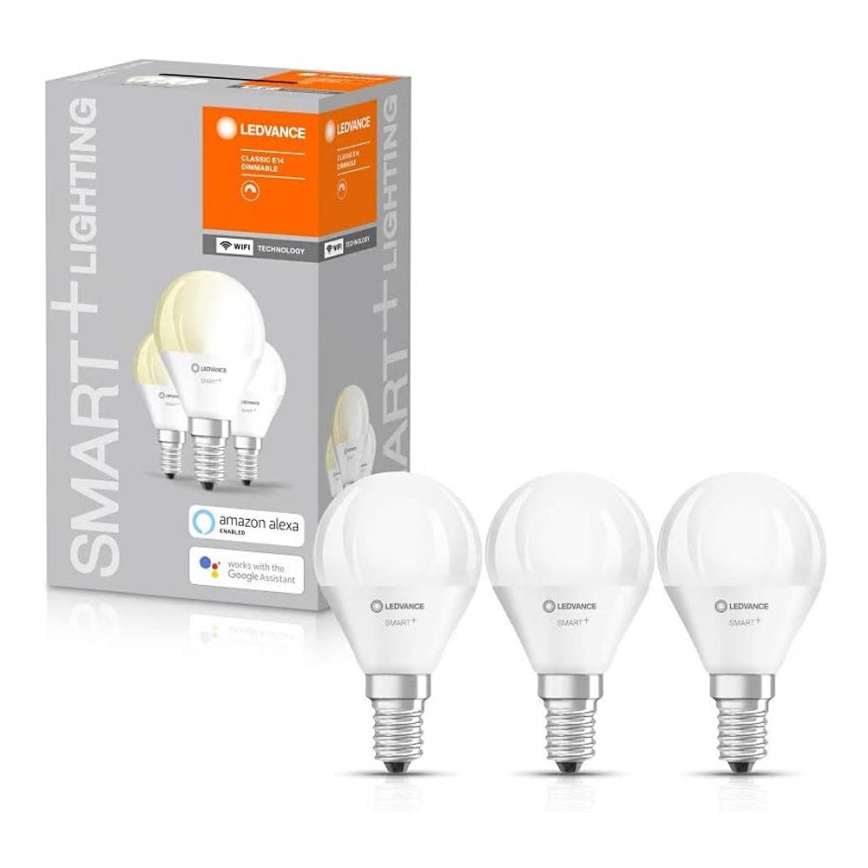 Ledvance - SET 3x Slimme dimbare lamp SMART + E14 / 5W / 230V 2700K Wi-Fi