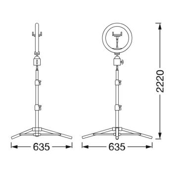 Ledvance - Lampadaire à intensité variable avec un support et support pour le vlogging LED/6W/USB 3000/4000/6500K