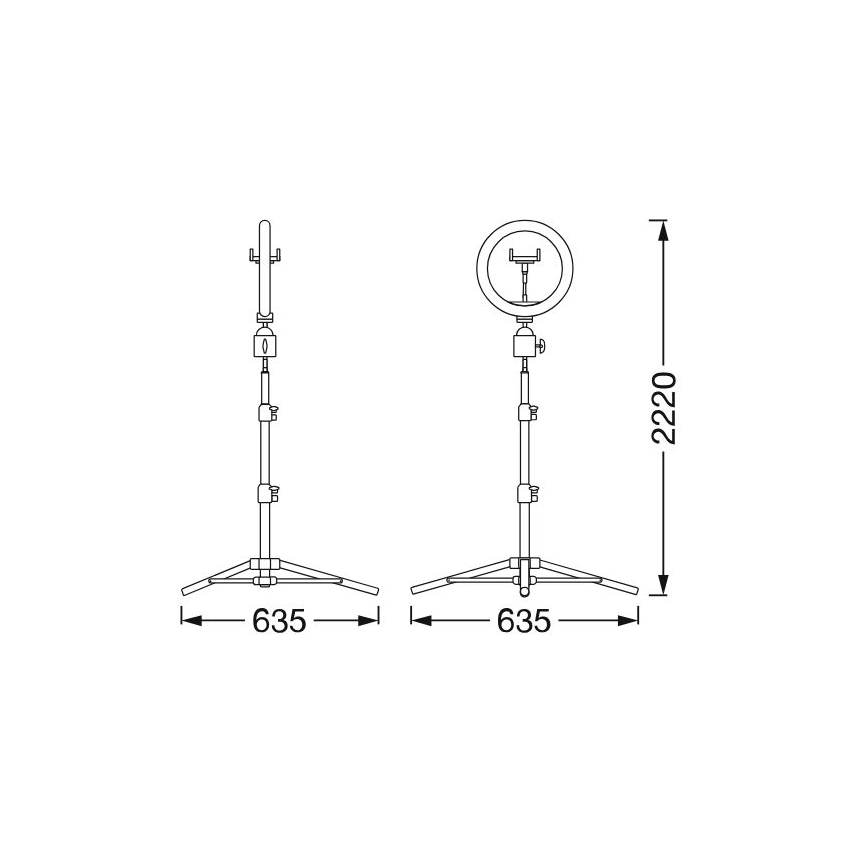 Ledvance - Lampadaire à intensité variable avec un support et support pour le vlogging LED/6W/USB 3000/4000/6500K