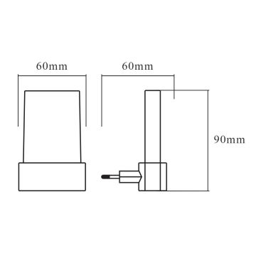 Ledvance - Veilleuse avec détecteur LUNETTA LED/0,28W/230V 3000K