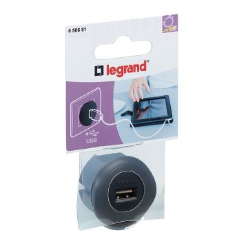Legrand 50681 - Adaptateur USB à brancher 230V/1,5A noir