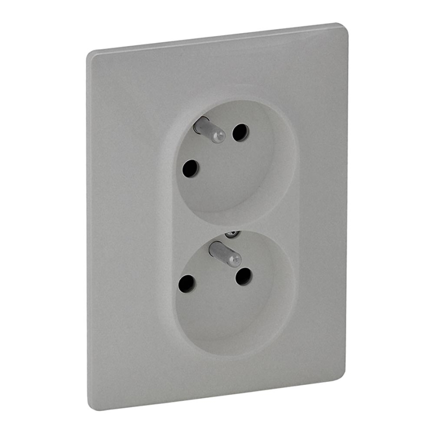 Makkelijk te gebeuren Voor u gereedschap Legrand 753386 - Binnen Stopcontact VALENA LIFE 250V/16A 2x2P+T aluminium |  Lumimania