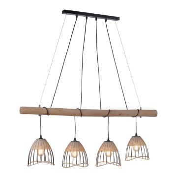 Leuchten Direkt 11156-79 - Hanglamp aan een koord REED 4xE27/60W/230V eucalyptus