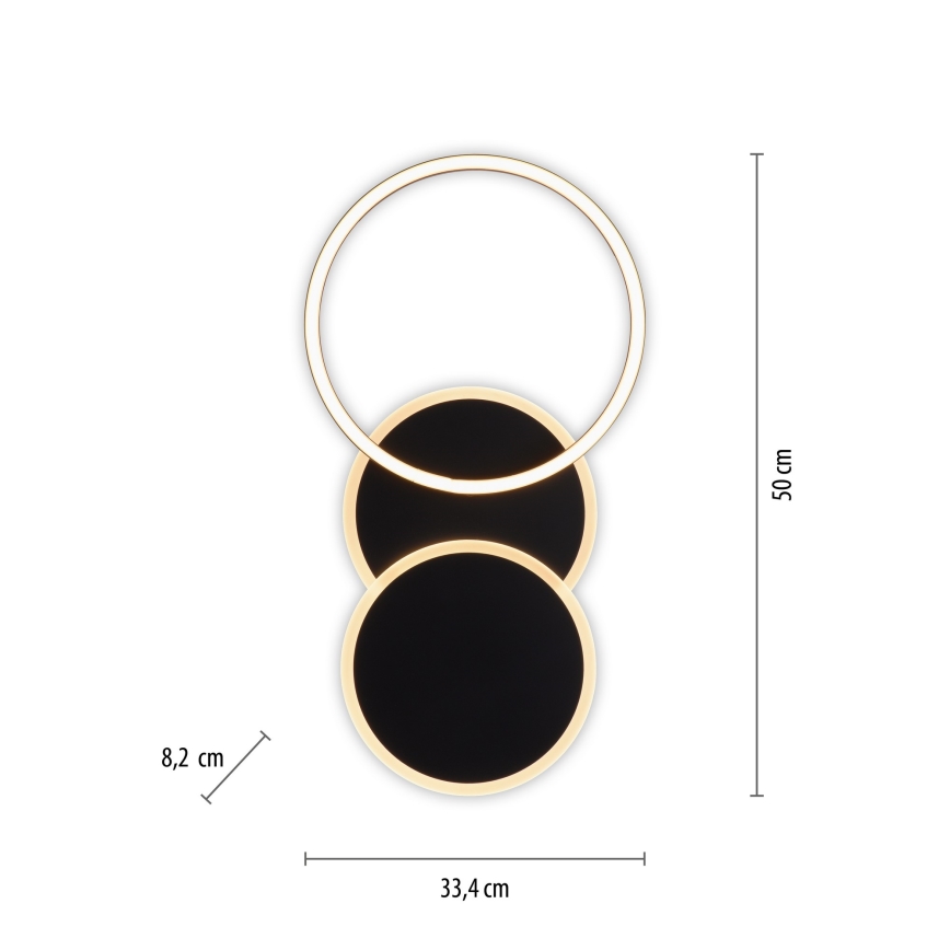 Leuchten Direkt 14116-18 - Plafonnier LED SEVENT LED/25,5W/230V noir