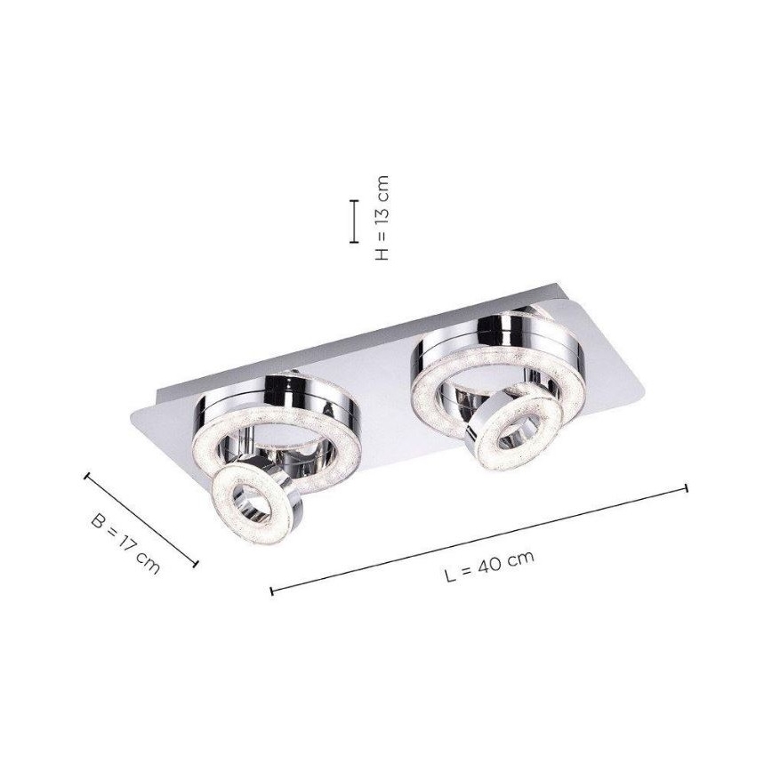 Leuchten Direkt 14521-17 - Plafonnier TIM 2xLED/2,8W/230V + 2xLED/3,1W