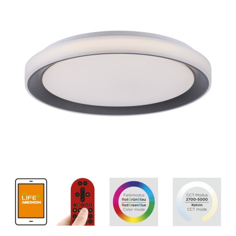 Plafonnier LED connecté WiFi App télécommande dimmable CCT RGB