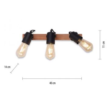 Leuchten Direkt 15633-18 - Spot CANOP 3xE27/60W/230V acacia