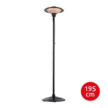 Leuchten Direkt 99500-18 - Élément chauffant extérieur GLOW 750-1500W/230V 1,95 m IP34 noir