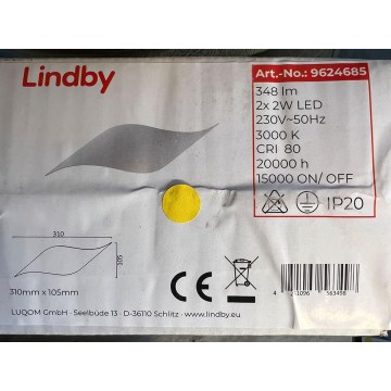 Lindby - Applique murale SALKA 2xLED/2W/230V