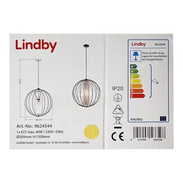 Lindby - Hanglamp aan een koord KORIKO 1xE27/60W/230V