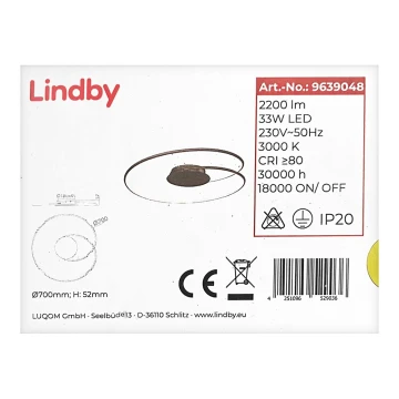 Lindby - Plafonnier JOLINE LED/33W/230V