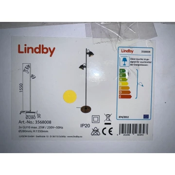 Lindby - Staande Lamp SHILA 2xGU10/25W/230V