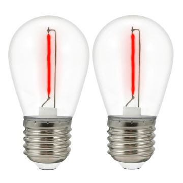 LOT 2x Ampoule LED PARTY E27/0,3W/36V rouge